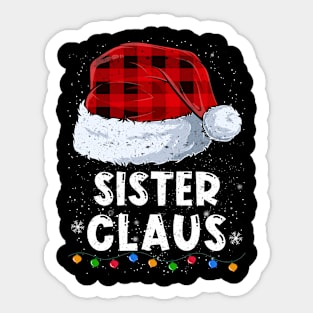 Sister Claus Red Plaid Christmas Santa Family Matching Pajama Sticker